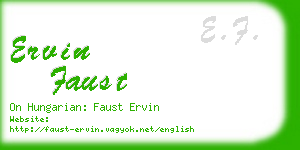 ervin faust business card
